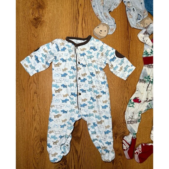 Boy 6M Sleeper Lot Burts Bees Christmas Little Me Gerber Organic Child Of Mine - Picture 6 of 14